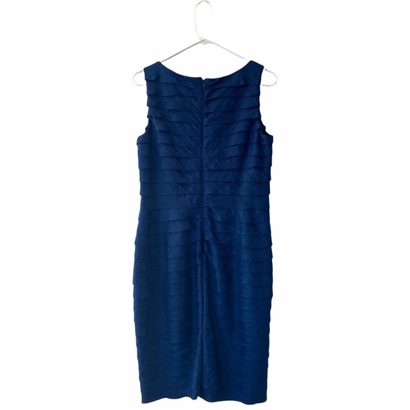 Adrianna Papell Occasions Navy Blue Tiered Sleeveless Cocktail Dress Women’s 10 - Picture 5 of 16